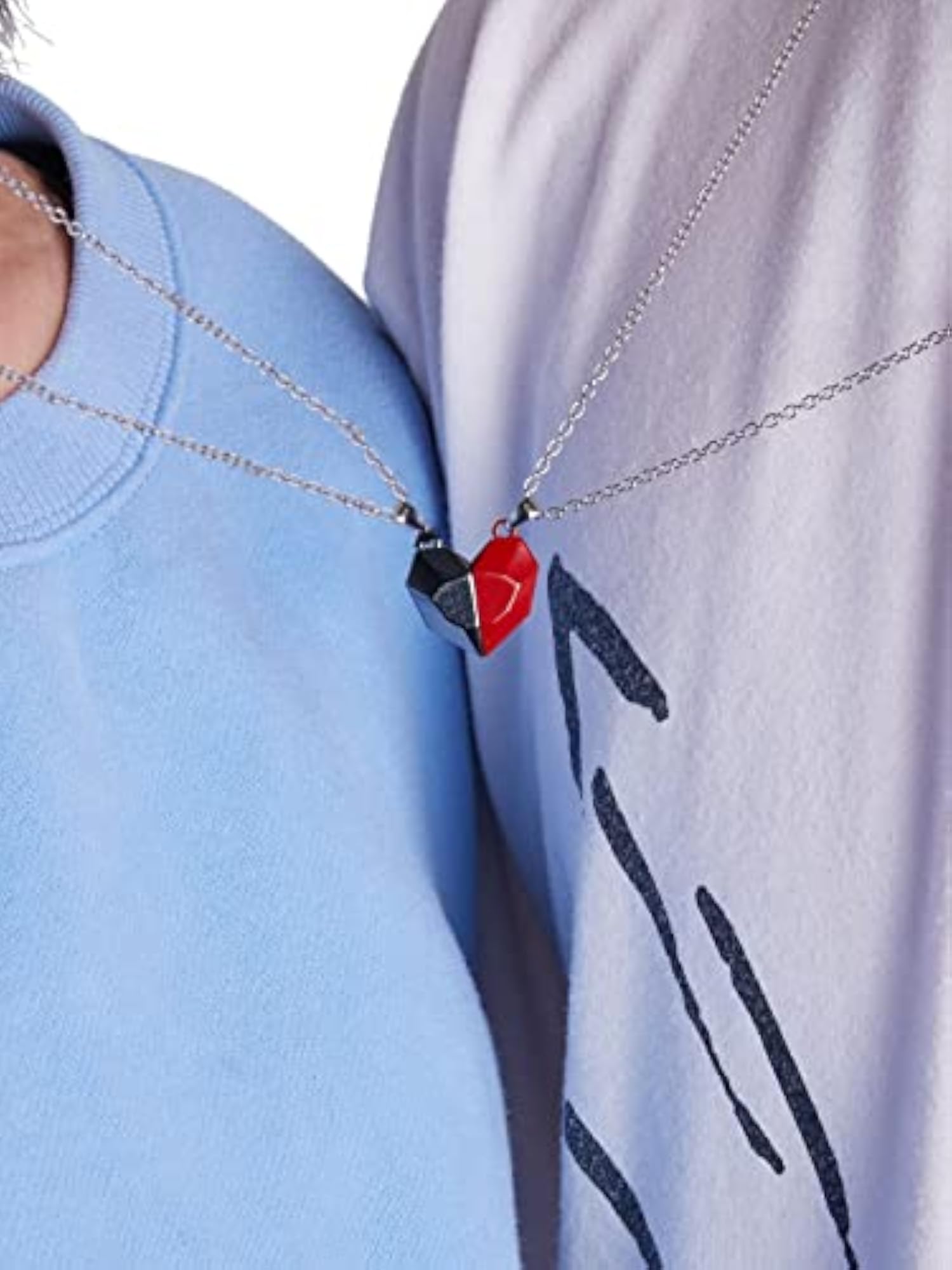 Trendy Silver Plated Hug Pendant Heart Necklace